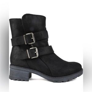 White Mountain Black Suede Chastity Ankle Bootie NEW IN BOX